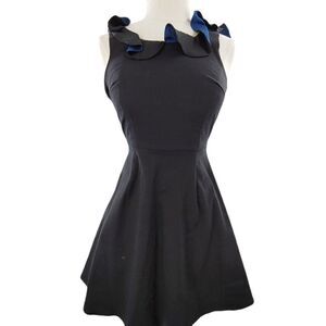 Luca Couture Black Skater Dress with Ruffle